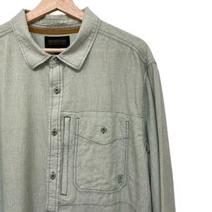 Brothers and Sons Performance long Sleeve Button Down Green Men’s Shirt - XL